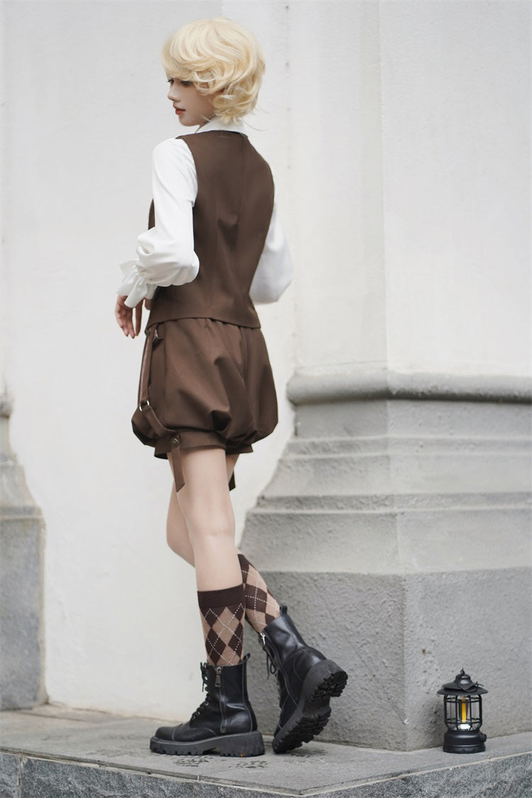 Brown Bunny Detective Prince Ouji Lolita Set - Product - 9