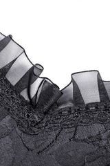 Black Sleeveless Lace-Up Women's Gothic Lace Multi-Layered High/Low Slip Wedding Graduation Dress - Product - 17
