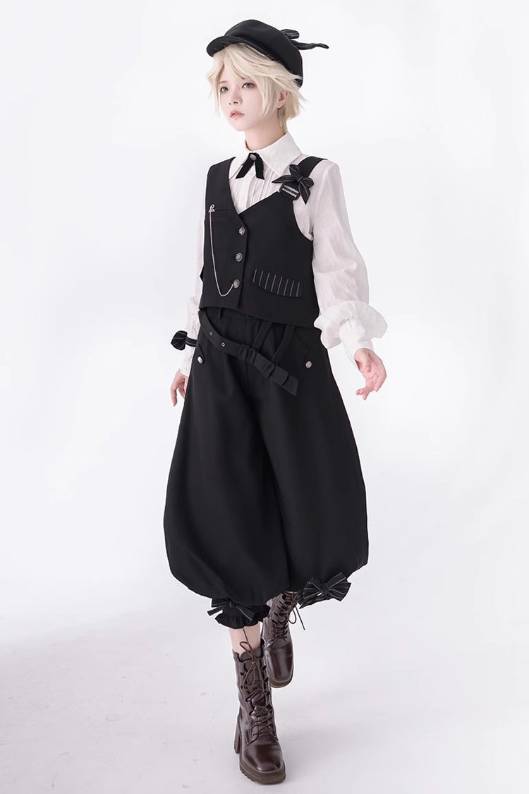 White Long Sleeves Secret Morning Paper Ouji Fashion Lolita Blouse - Product - 6