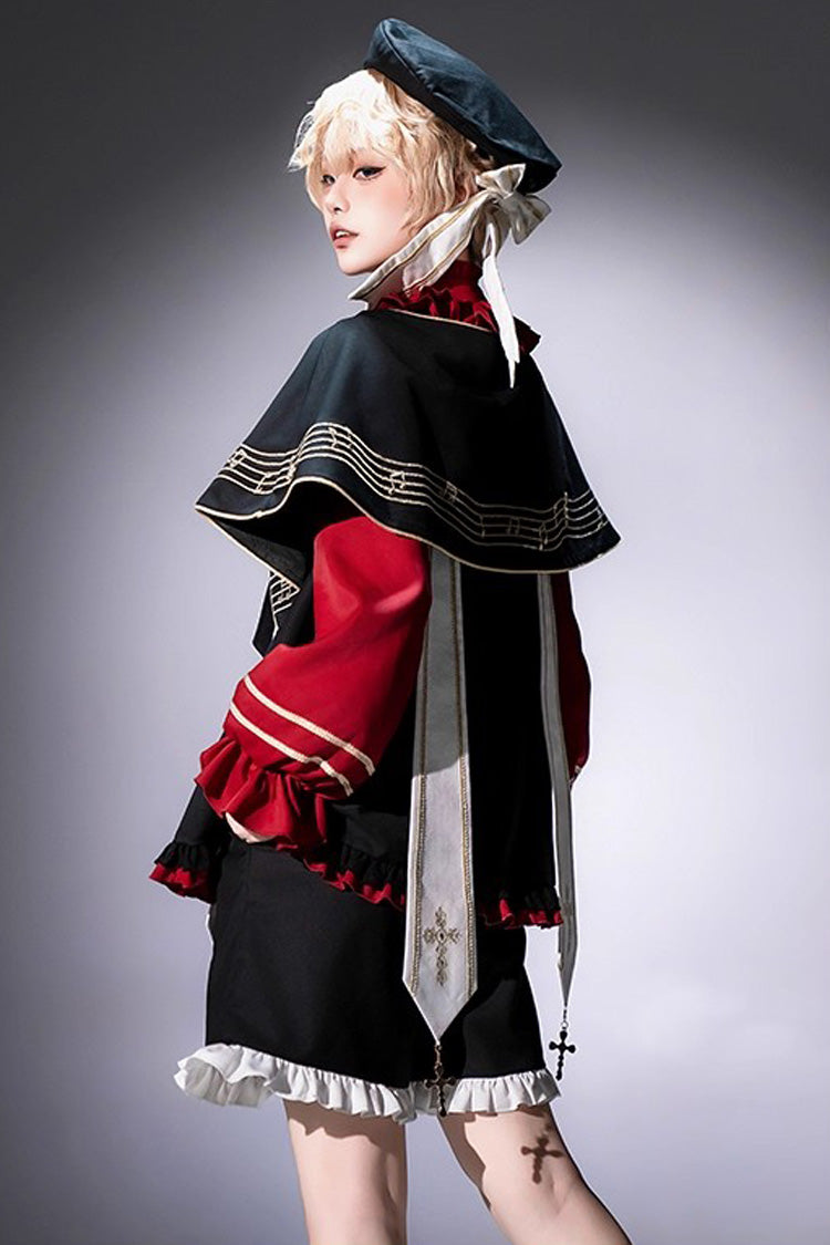 Black/Red [The Choir of The Church] Ouji Fashion Gothic Prince Lolita Set (Younger Brother Version) - Product - 3