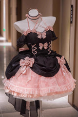 Black/Pink Multi-layer Hanayome Bowknot Fishbone Elegant Princess Sweet Lolita Jsk Dress - Black/Pink - 1