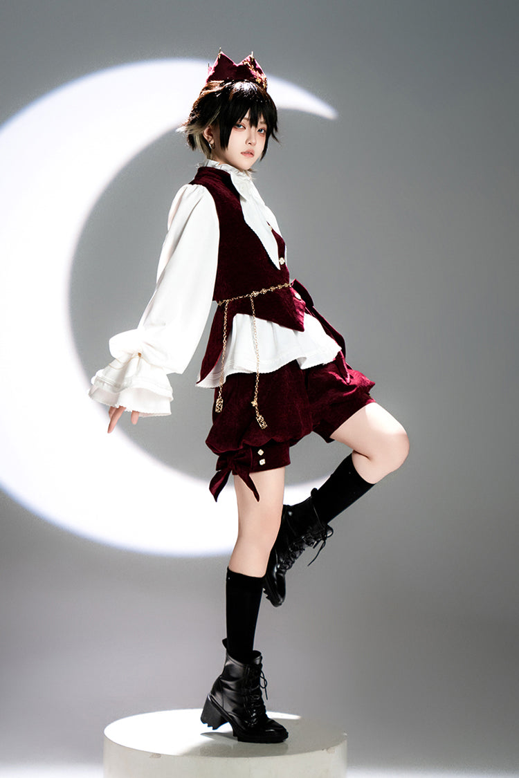 Red [Rabbit Hunt] Sweet Prince Handsome Ouji Lolita Vest - Product - 5
