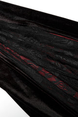 Black/Red Off Shoulder Long Trumpet Sleeves Gradient Lace Women's Gothic Dress - Product - 6
