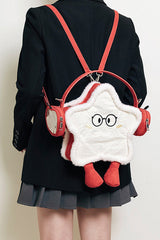 Red/White Headphone Star Cartoon Embroidered Sweet Lolita Backpack Ita Bag - Product - 8