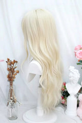 Walnut Gold Japanese-Style Soft Air Bangs Long Curly Sweet Lolita Twin-Tail Wig - Product - 3