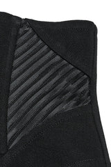 Black Stitching Mesh Zipper Women's Punk Underbust Corset - Product - 6