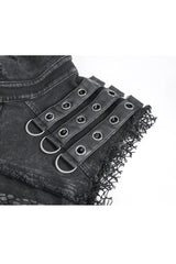 Black Lapel Collar Studded Slim Men's Punk Vest - Product - 8