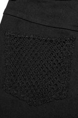 Stitching Slim Mesh Buckles Eyelets Women's Steampunk Leggings 2 Colors - Product - 6