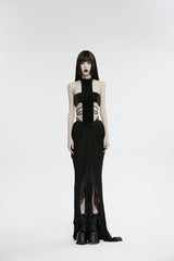Black Off Shoulder Lace Lace-Up Slim Studded Buckled Women's Gothic Corset - Product - 5