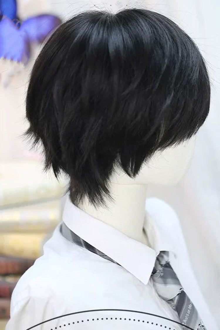 Black Korean Daily Cool Fluffy Short Lolita Wig detail view 2