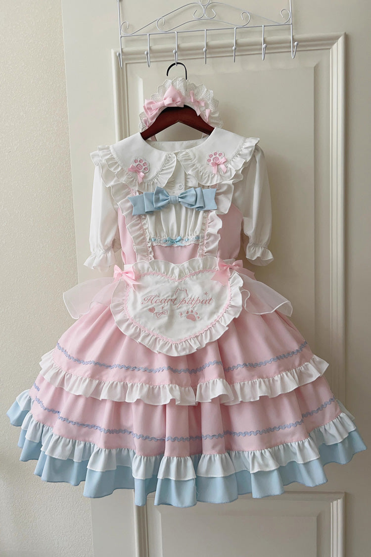 Cat Ear Story Multi-layer Ruffle Bowknot Sweet Lolita Jsk Dress 4 Colors - Product - 21