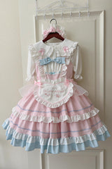 Cat Ear Story Multi-layer Ruffle Bowknot Sweet Lolita Jsk Dress 4 Colors - Product - 21