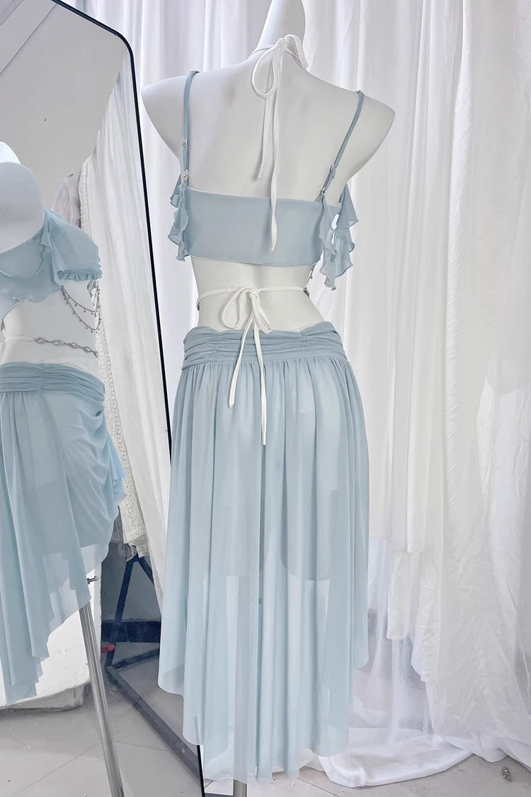 Light Blue Summer Ripples Sweet Lolita Two-piece Swimsuit - Product - 7