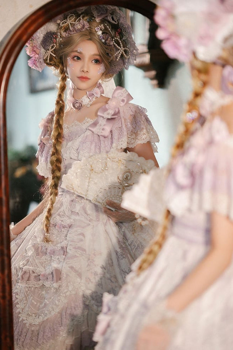 Purple The Key to the Secret Realm Gorgeous Wedding Princess Sweet Lolita Dress Set - Product - 4