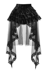 Black Sexy Hot Girl Triple-Layered Ruffle Gothic Lolita Skirt - Product - 3