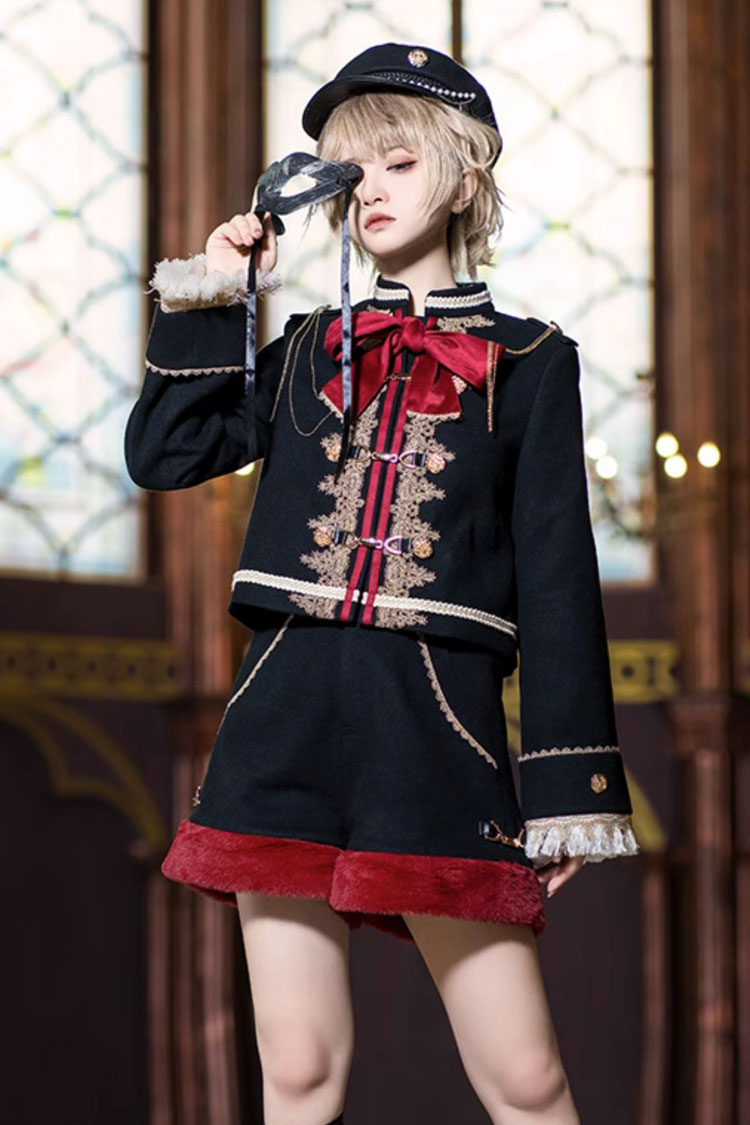 Red/Black Dark Baroque Classic Ouji Lolita Hat - Product - 3