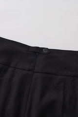 Black Double-breasted Chain Cross Embroidery Ouji Vintage Elegant Prince Gorgeous Lolita Pants - Product - 2