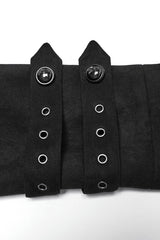 Black Long Sleeves Buckle Eyelets Men's Gothic Jacket - Product - 9