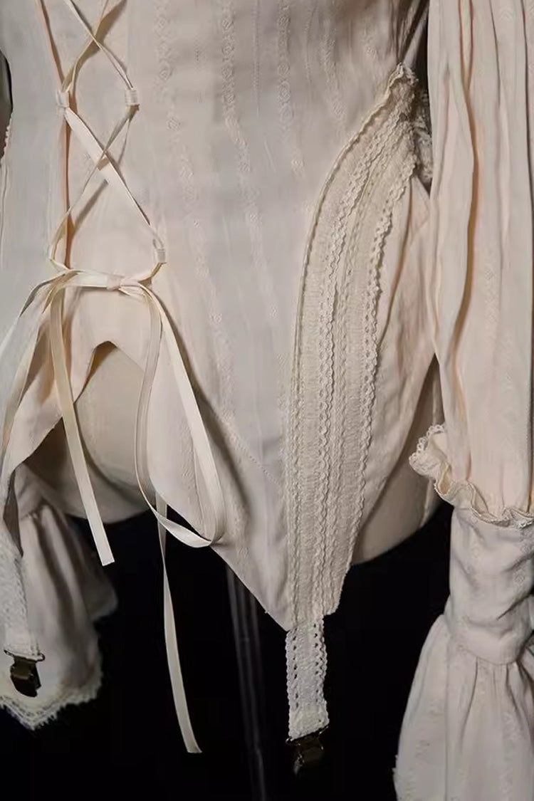 Pirate Series Navigation Treasure Hunting Guide Stand Collar Embroidery Lolita Blouse 3 Colors - Product - 11