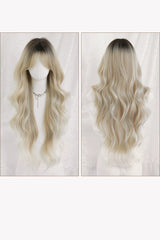 Black/Gold Ombre Sweet Lolita Natural Fluffy Long Big Wavy Wig with Curtain Bangs - Product - 7