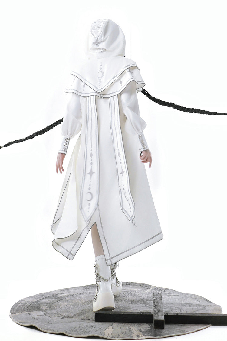 White Bionic Dimension Futuristic Mechanical Style Print Ouji Fashion Lolita Shorts - Product - 10