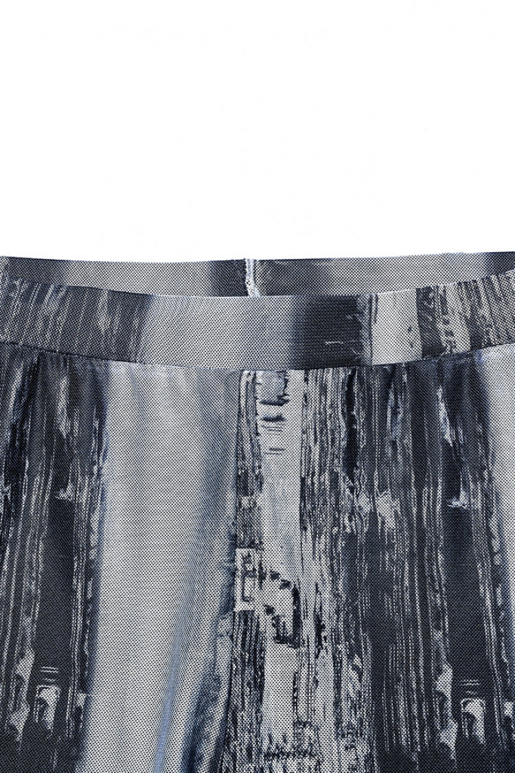 Slim Mesh Tie-dyed Women's Steampunk Leggings 2 Colors - Product - 5