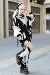 [Wing Light Machinery] Long Sleeves Print Jirai Kei Cool Coat 4 Colors - Product - 3