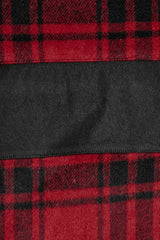 Black/Red Plaid Print Hooded Women's Punk College Style Coat - Product - 8