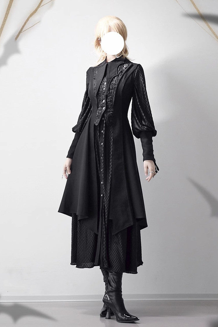 Black Sleeveless Print Gothic Prince Handsome Ouji Lolita Vest - Product - 4