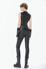 Black Asymmetric Studded Women's Punk Pants - Product - 4