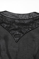 Black Long Sleeves Stitching Lace Irregular Women's Gothic Dress - Product - 8