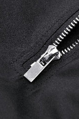 Black Buckled Zippered Women's Punk Side Slit Long Skirt - Product - 16