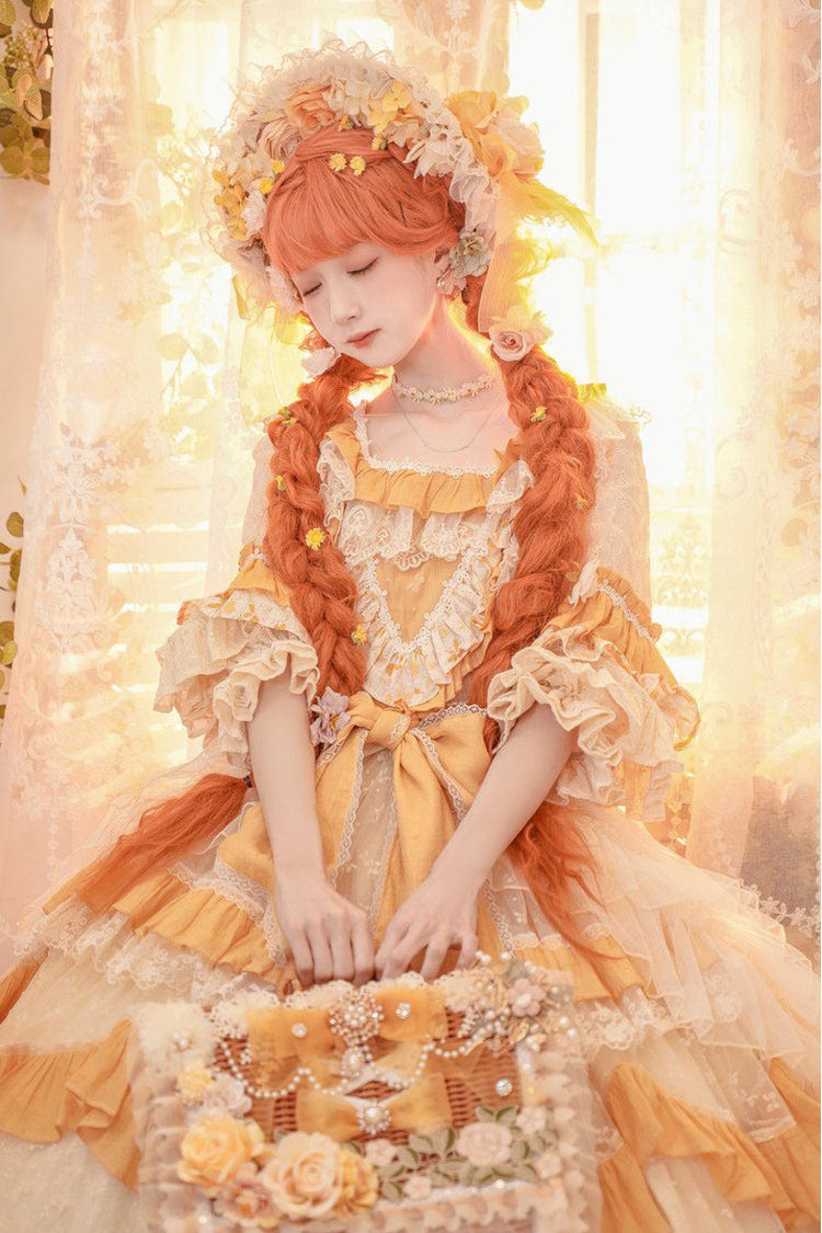 Hand Woven Rattan Flowers Bowknot Sweet Elegant Princess Lolita Tote Bag 2 Colors - Product - 5