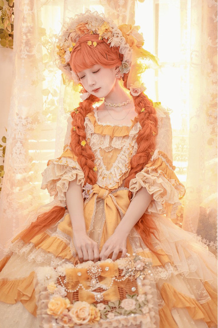 Hand Woven Rattan Flowers Bowknot Sweet Elegant Princess Lolita Tote Bag 2 Colors - Product - 5