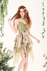 Green [Forest Wandering] 3D Butterfly Embroidery Lace Irregular Sweet Lolita Jsk Dress - Product - 5