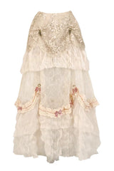 Light Brown [Cupid’s Poetry Box] Ruffle Embroidery Bowknot Lace Classic Elegant Lolita Long Skirt - Product - 3