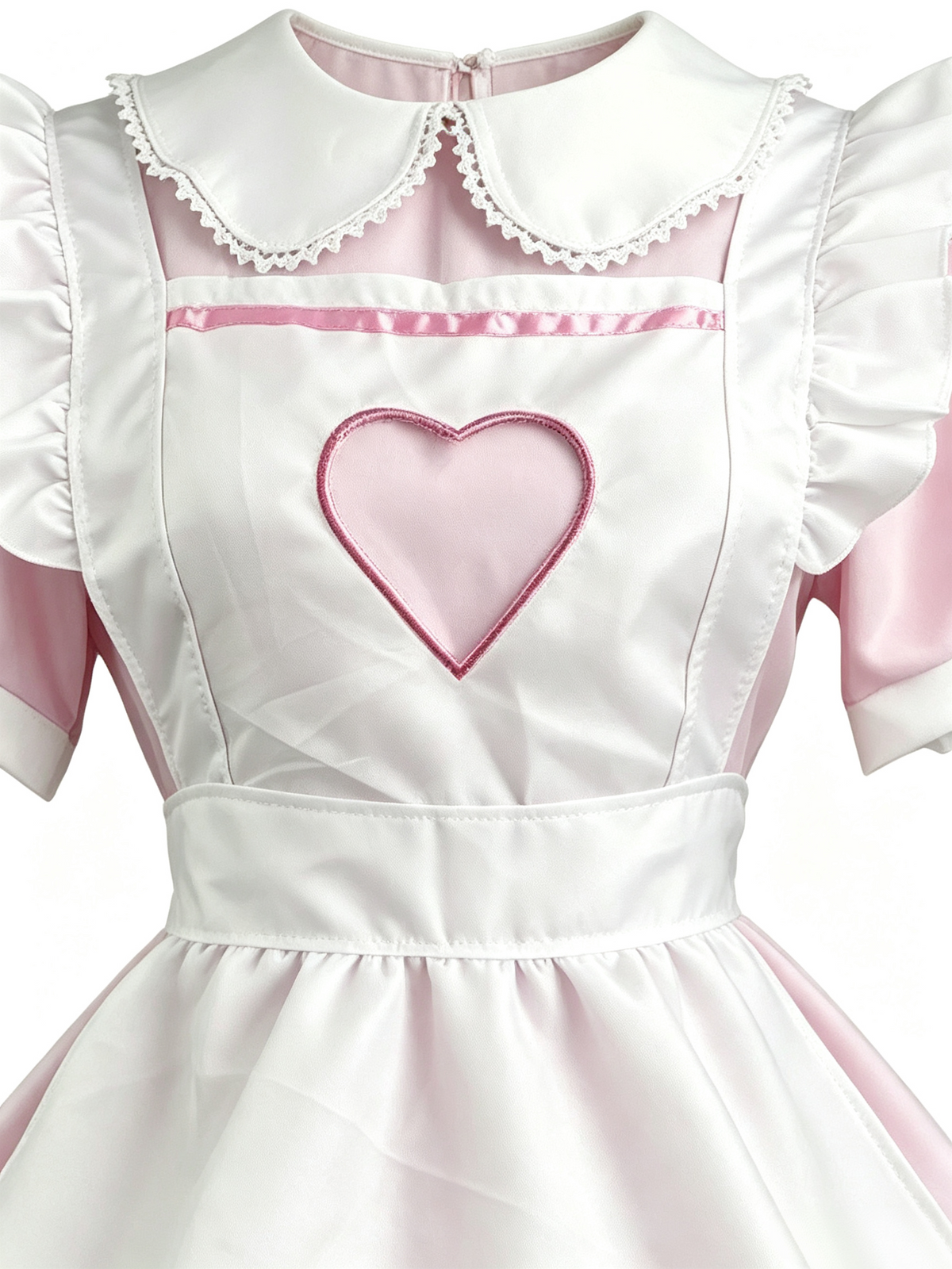 Pink White Sweet Heart Maid Dress Lolita Outfit Cosplay Costume - view 2
