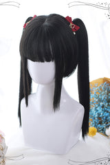 Black Natural Double Ponytail Short Hair Classic Lolita Wigs - Product - 4