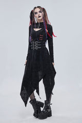 Black Bone Printed Strappy Zipper Women's Gothic Cape - Product - 5