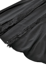 Black High Waisted Floral Printed Lace Mesh Women's Gothic Elegant Long Skirt - Product - 17