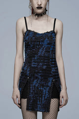 Abstract Print Women's Gothic Slip Dress 2 Colors - Blue - 1