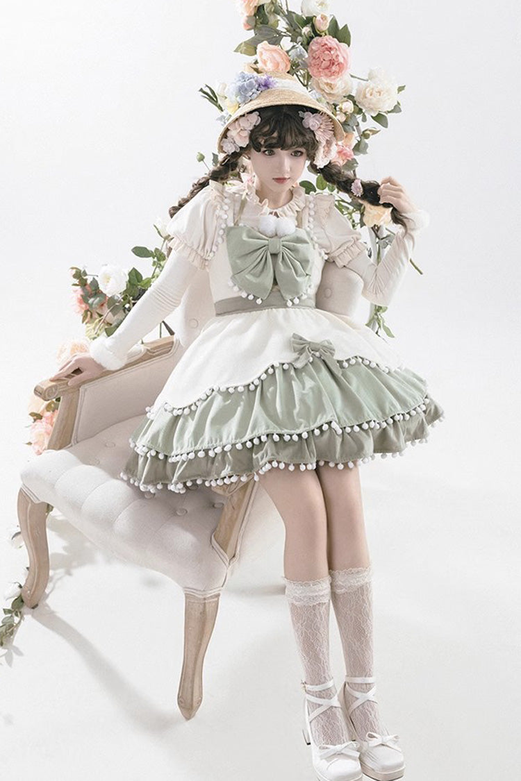Confession Function Multi-layer Ruffle Bowknot Color Matching Autumn Winter Sweet Lolita Jsk Dress - Product - 13