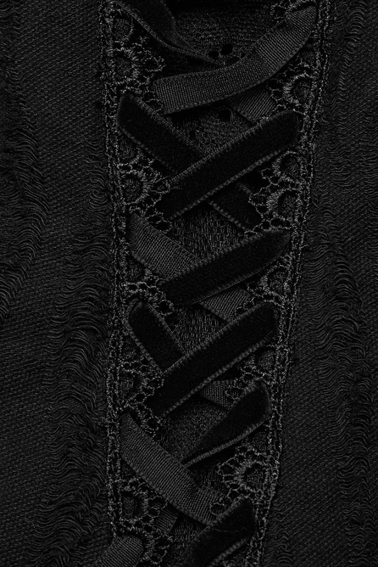 Black Panel Lace Decoration Women's Gothic Leg Covers - Product - 7