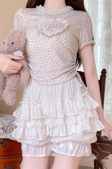 Dark Pattern Multi-layer Print Bowknot Pumpkin Sweet Lolita Leggings 4 Colors - Product - 8