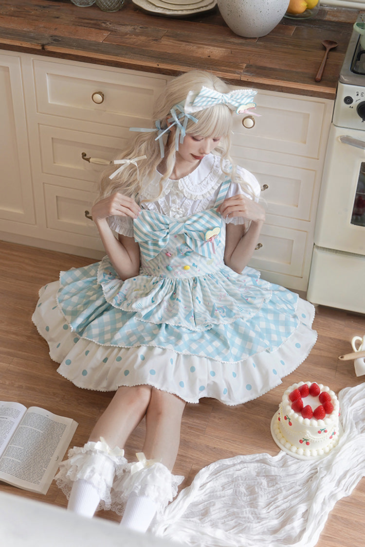 Blue Miku Sleeveless Triple-Layered Print Bowknot Sweet (Dress Only) detail view 5