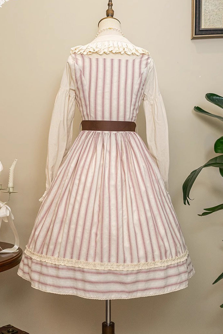 Forest Atlas Striped Print Bowknot Sweet Lolita Jumper Dress 3 Colors - Product - 23
