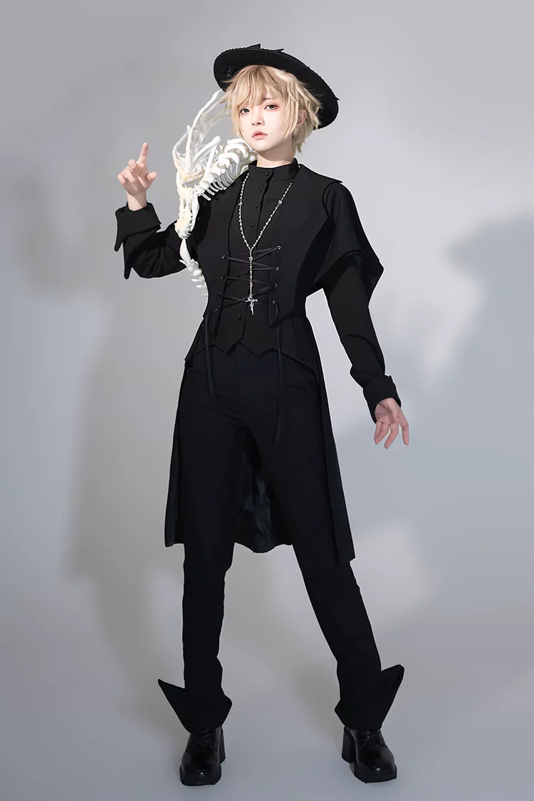 Black Vintage Medieval Prince Ouji Lolita Long Pants - Product - 3