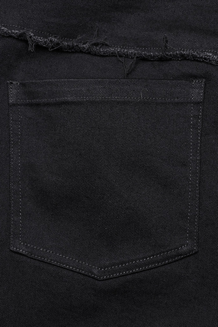 Black Women's Punk Cross Patch Big-pocket Denim Pants - Product - 7