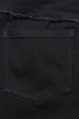 Black Women's Punk Cross Patch Big-pocket Denim Pants - Product - 7