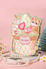 Multi-Color Ice Cream Cat Embroidery Sweet Lolita Crossbody Bag - Multi-Color - 1